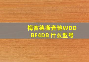 梅赛德斯奔驰WDDBF4DB 什么型号